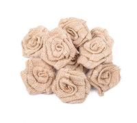 VALICLUD 6pièces Roses Jute Chic Décoratives pour Mariage Et Noël Fleurs Burlap Vintage Couleur Naturelle