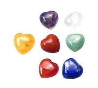 VALICLUD 7 Pièces Amour Coeur Forme Yoga Pierre Coeurs Cristaux Coeur Pierre Chakras Pierre De Chakra Exquis Yoga Chakra Pierre Cristal