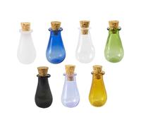 VALICLUD 7Pièces Mini Bouteilles Verre Colorées pour Décoration DIY Bouteilles de Souhaits de Rangement pour Événements