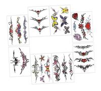 VALICLUD 8 Feuilles Autocollants Temporaires Pack de Floraux et Réalistes Décorations Éphémères pour Festivals et Événements