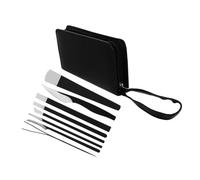 VALICLUD 8 Pièces ensemble de couteaux de pédicure pédophile ongle Suppression talon dissolvants pour la peau des pieds morts Remover des callosités Acier inoxydable Black