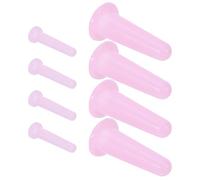 VALICLUD 8 Pièces Extracteur de Ventouses Facial en Silicone Rose, Surface Lisse Couture, Raffermissant et Liftant, Petit Diamètre, Paquet de Rangement, pour Soins à Domicile et Voyages