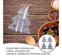 VALICLUD 8 Pièces Porte-Couverts pour Fête De Noël Sacs à Couverts De Noël Décoration De Table De Pochettes à Couverts avec Motif Sapin