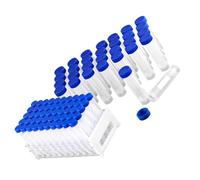 VALICLUD 81 pièces tubes à essai plastique 50ml avec couvercle et support, résistance thermique, pour travaux en laboratoire et éducation