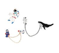VALICLUD 9 Ensembles broche astronaute épingles Branché mignon espace adorables broches broche en alliage broche baleine broche de style décor de broche en tissu
