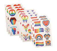 VALICLUD 9 Feuilles Autocollants Temporaires Arc pour Célébrations Lot de Stickers Cœur Lgbtq Faciles à Appliquer Parfaits pour Fêtes Fierté