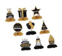 VALICLUD 9 Pièces Décoration Style en d'anniversaire Papier de Effet Noir Fête et Spatial Captivant, Présent Mémorable au Unique Sophistiqué pour Table Bureau