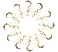 VALICLUD 90 Anneaux Métalliques Dorés pour Dreadlocks Pinces Lune et Étoile - Accessoires pour Tresses et Bijoux Décoratifs - Kit 90 Pièces pour Coiffure Mariage Fêtes et Usage Quotidien