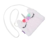 VALICLUD À Bandoulière Peluche Design Licorne Adorable Pochette pour De Rangement Portable pour Sortie Couleur Blanche Douce