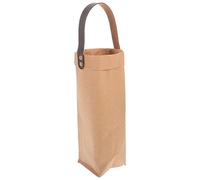 VALICLUD à Vin Réutilisable Papier Kraft Lavable Pochette Porte Bouteille Rouge avec Poignée PU Cadeau pour Bouteille de Vin Transport Pratique pour Anniversaire et