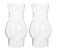 VALICLUD Abat-Jour Verre Transparent Pour Lampe À Huile RéTro - 2Pcs Ancienne CheminéE ÉClairage Vintage Accessoires KéRosèNe De Remplacement