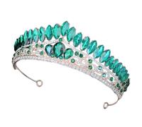 VALICLUD Accessoire de cheveux couronne en strass célibataire Fille Royal mariées casque communion coiffes de mariée pour mariage bandeau de mariée Alliage de zinc Green