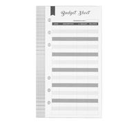 VALICLUD Accessoires pour Planificateur de Budget 60 Feuilles de Budget Familial Portables Inserts d'Agenda pour Gestion des Dépenses Journalières