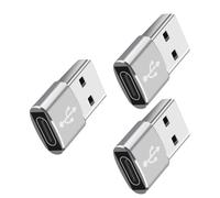 VALICLUD Adaptateur USB-c Femelle vers USB Mâle en Alliage D'aluminium Argenté, 3 Pièces, Transfert de Données Rapide, Résistance à L'oxydation, Compatible Appareils Mobiles et Tablettes