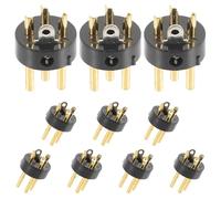 VALICLUD Adaptateur XLR Mâle 3 Broches en Métal Plaqué Or, 10pcs pour Câble Microphone Audio, Qualité Sonore Stable, pour Connexion DIY en Ktv