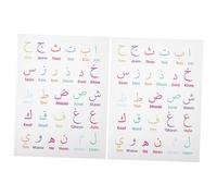 VALICLUD Affiche Alphabet Arabe Colorée pour Garçon et Lot de 2 Décoration Murale Résistante à l'usure pour Chambre d'Garçon et Apprentissage Visuel Éducatif