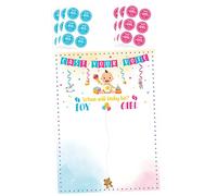 VALICLUD Affiche Shower Gender Reveal avec Autocollants Vote Garçon Fille Jeu Interactif pour Annonce Accessoire Fête Blanc