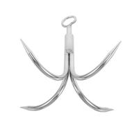 VALICLUD Ancre à 4 Griffes avec Résistance la Corrosion en Acier Inoxydable Argenté, Crochet Robuste pour Mouillage de Yachts et Aventures de Survie