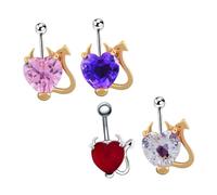 VALICLUD Anneaux De Nombril En Acier Inoxydable, Bijoux De Piercing Ventre Élégants, Lot De 4 Pièces Couleurs Aléatoires, Pour Femmes, Décoration De Corps, Taille Standard