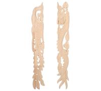 VALICLUD Appliques en Bois Sculpté Dragon et Phénix 50 X 8 CM Décorations Murales Vintage Incrustations D’Angle en Bois Naturel pour Cadres de Lit et Meubles Motifs Floraux Sculptés