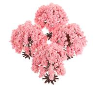 VALICLUD Arbres Cerisier Miniatures 4 Pièces Artificiels pour Maison de Poupée et Décorations Créatives Socle et Fleurs Roses 8X8X8Cm