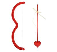 VALICLUD Arc et Flèche de Cupidon pour Garçon Fille, Accessoire Rouge | Ruban, Écume et Plastique, Format Main, pour Séances Photo, Déguisement en Classe
