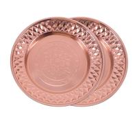 VALICLUD Assiettes de Desserts de Thanksgiving en Acier Inoxydable, Lot de 2pcs, Plaque Ronde en Métal Facile à Nettoyer Design Vintage Élégant pour Service Polyvalent