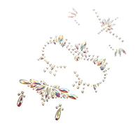 VALICLUD Autocollants Fluorescents Visage En Strass 3 Pièces, Pierres Précieuses Vertes Phosphorescentes, Tatouages Lumineux Pour Fête Halloween Cosplay, Autocollants Décoratifs Phosphorescents