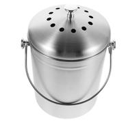 VALICLUD Bac à Compost Cuisine en Acier Inoxydable 5l avec Couvercle Hermétique Anti-odeurs, Seau à Compost D’intérieur pour Déchets Alimentaires, Composteur de Comptoir Compact et Facile