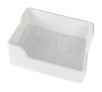 VALICLUD Bac à Litière pour Cage en Plastique Blanc pour Hamster et Cochon d'Inde, Facile à Nettoyer Grille Adaptée et Conception en Deux Parties Séparées