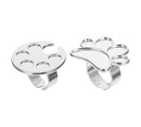 VALICLUD Bague de Mélange de Vernis à Ongles Réglable 2Pcs Palette de Maquillage 5 Puits Outil de Nail Art pour et Amateurs pour Créations Détaillées et Événements
