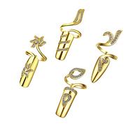 VALICLUD Bagues à Ongles en 4Pcs Réglables Décoration de Doigts Accessoire de Mode pour Festivals Design et Confortables