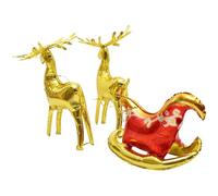 VALICLUD Ballon Décoratif de Noël 3D en Aluminium Doré Petit Format Ensemble 3 Pièces Fourniture de Fête pour Décoration de Noël Intérieure et Vitrines Festives