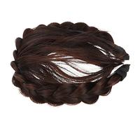 VALICLUD Bande De Tressée Pour Fausse Frange Spirale Bandeau à Pince Bandeau De Frange De Cheveux Accessoires Casque De Mariée Queue De Cheval Faux Brun Fil Haute Température