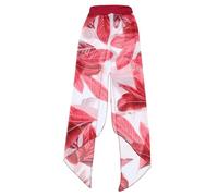 VALICLUD Bandeau De Chimio Ethnique Large En Coton Foulard En Mousseline, Bonnet Turban Femme Pour Perte De Cheveux, Coiffure Nuit Confortable Couleur Feuille Rouge Profond