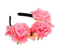 VALICLUD Bandeau de fleur de pivoine simulée bandeau de fête du nouvel an bandeau cosplay accessoires de cheveux hawaïens accessoires de cheveux de mariage Casque de fête habit en soie rose