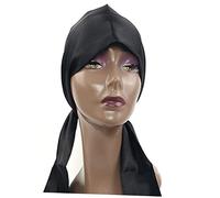 VALICLUD Bandeau Foulard Satiné Antidérapant Pour Perruque Headscarf Femme Noir Maintien Ni Clips Adapté à Tous Tours De Tête Accessoire Cheveux Confortable Et Pratique