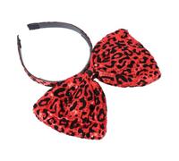 VALICLUD Bandeau Gothique Noeud Léopard Motif Coiffure De Fête Coiffure De Vacances Pour Femmes Filles Anniversaire Halloween Noël Rouge