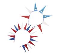 VALICLUD Bandeau Patriotique 2pcs avec Couronne du 4 Juillet en Tissu Confortable pour Célébrations Nationales et Rassemblements Décontractés