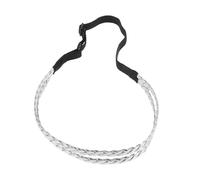 VALICLUD Bandeau Tressé Élastique Ajustable pour Femmes Bandeau Fin Tricoté en Trois Brins Accessoire de Coiffure Mode Couleur Argentée Léger et Polyvalent pour Cheveux pour Usage