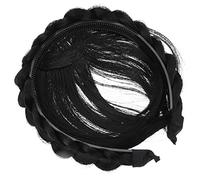 VALICLUD Bandeau Tressé Synthétique à Frange Naturelle Pour Femmes Et Filles, Taille Unique, Couleur Noir Naturel, Accessoire Coiffure Pour Cosplay, Fêtes Et Soirées