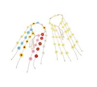 VALICLUD Bandeaux Guirlande Fleurs Marguerites 2 Pièces Taille Unique Léger Pour Femmes Adolescents Plage Vacances Accessoire Cheveux Bohème Multicolore Clair