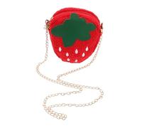 VALICLUD Bandoulière Peluche De Fraise Pouch à Téléphone Et Porte-Monnaie pour Garçon Fille Été Voyage Plage Accessoire Et Pratique