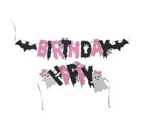 VALICLUD Bannière D'anniversaire Décorations Fantômes en Papier Rose Halloween Décoration Festive et Fournitures pour Soirée Halloween pour Fête D'anniversaire Fille