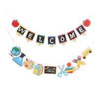 VALICLUD Bannière Scolaire de Bienvenue en Papier, Lot 1 Pièce, Décoration de Fête de Rentrée Scolaire, Bannière de Retour à L'école pour Décoration de Salle de Classe et Événement