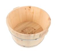 VALICLUD Bassin En Bois Naturel Pour Bain De Pieds Profond 21 Cm, Seau En Bois Massif Non Peint Sans Peinture, Usage Domestique Pour Garçon Et Filles, Bain Relaxant Et Pédicure Pratique