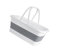 VALICLUD Bassine Pliable Portable Grise Et Blanche Bac à Vaisselle En Matériau Léger Évier Pliant Multifonction Poignées Robustes Camping, Randonnée, Voyage Seau Polyvalent Compact