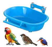 VALICLUD Bassine pour Oiseaux en Polypropylène Bleu Petite Bassine Suspendue pour Cage Bain Réutilisable pour Perroquets et Perruches Accessoire Pratique Hygiène des Oiseaux