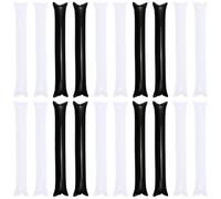 VALICLUD Bâtons Gonflables Longs pour Concerts et Fêtes Lot de 24 Pièces Blanc et Noir Épaissi Accessoires de Bruit pour Animation Sportive et Événements Festifs