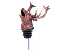 VALICLUD Bec Verseur Décoratif Élan Zinc Bouchon Étanche Fuite Design Créatif pour Bouteilles de Vin et Spiritueux Finition Rouge Noël